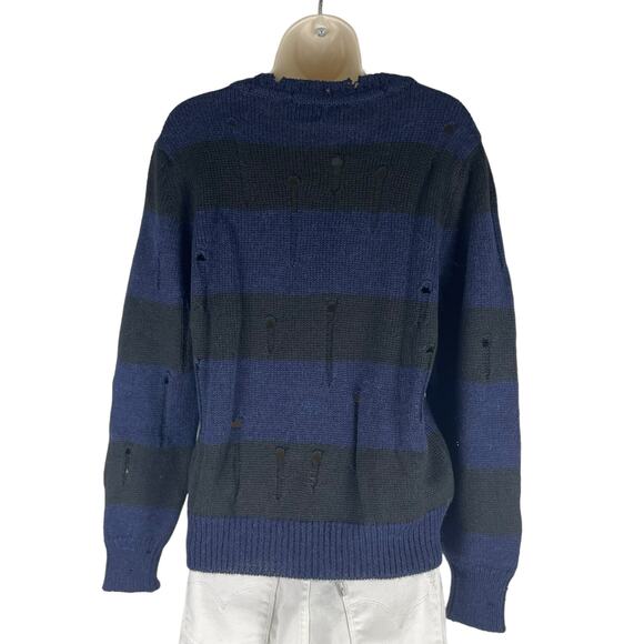 IRO Jeans Stys Distress Alpaca Blend Sweater Blue Black Size M - Picture 7 of 10